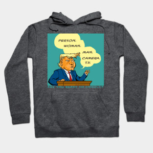 Person. Woman. Man. Camera. TV. Hoodie