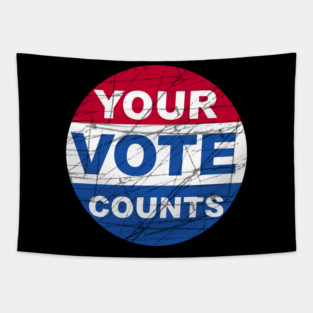 Vintage Your Vote Counts Tapestry