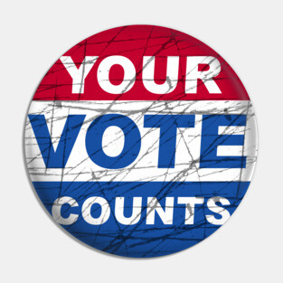 Vintage Your Vote Counts Pin