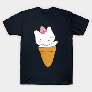 Kawaii Ice Cream Cat T-Shirt