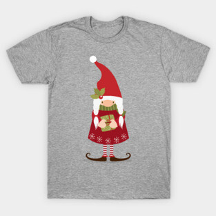 Mrs Gnome With Gift T-Shirt