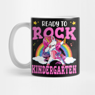 Ready To Rock Kindergarten PNG, Dabbing Unicorn Back To School PNG Mug