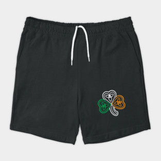 Ireland Flag Over a Celtic Knot Shamrock Shorts