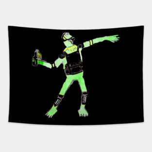 Banksy inspired Kermit 4 Tapestry