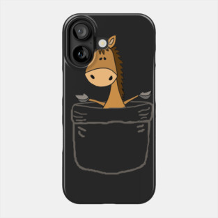 Funny Cute Horse in a Pocket Shirt Phone Case