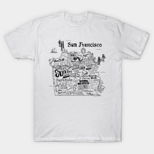 San Francisco Illustrated Map T-Shirt