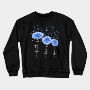 Flower Daisy Faith Hope Love Diabetes Awareness Gift Crewneck Sweatshirt