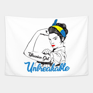 Women Ukrainian - Ukraine Girl Unbreakable - Ukraine Flag Tapestry