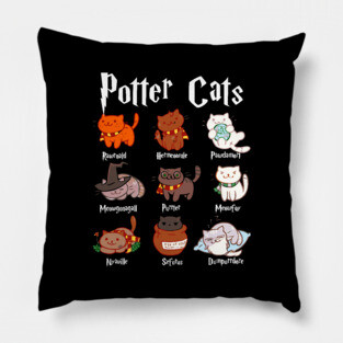 Potter Cats t-shirt Funny Gifts For Cat Lovers Pillow