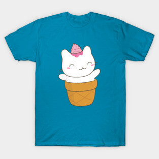 Cute Cat Ice Cream Cone T-Shirt T-Shirt