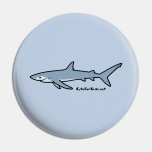 CuteForKids - Blue Shark - Branded Pin