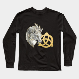 Snarling White Wolf Long Sleeve T-Shirt