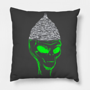 Tinfoil Hat Alien Pillow