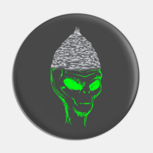 Tinfoil Hat Alien Pin