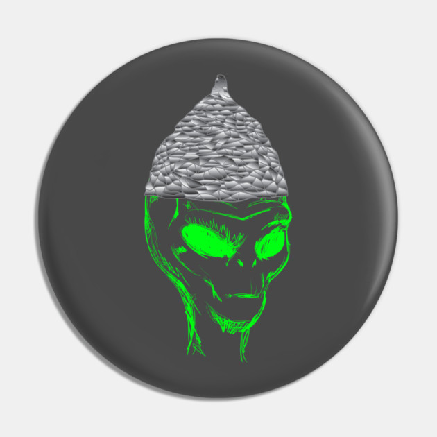 Tinfoil Hat Alien Pin by belownormal