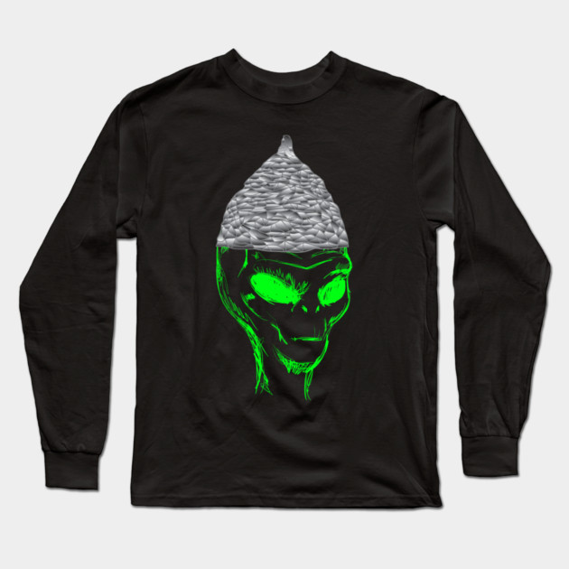 Tinfoil Hat Alien Long Sleeve T-Shirt by belownormal