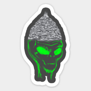 Tinfoil Hat Alien Sticker