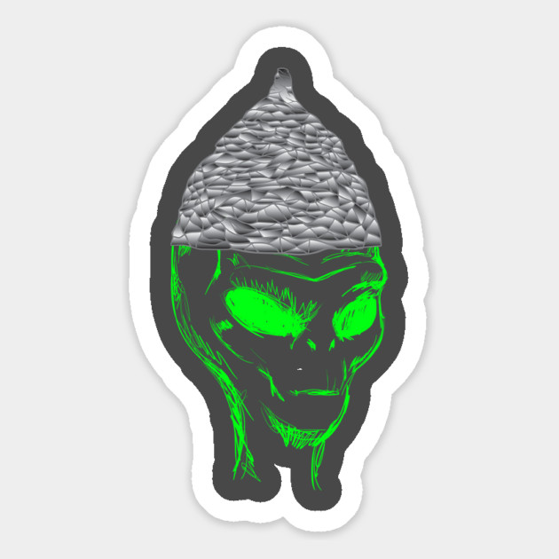 Tinfoil Hat Alien Magnet by belownormal