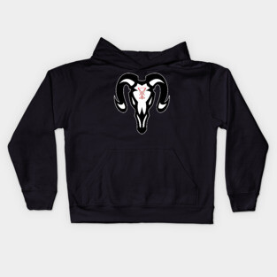 Lucifer Goat Skull Kids Hoodie