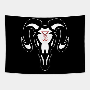 Lucifer Goat Skull Tapestry