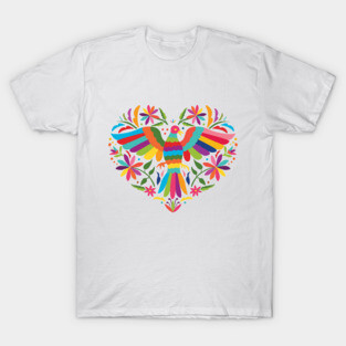 Mexican Otomí Heart Design T-Shirt