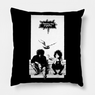 Feeding the Pigeons  (white) Pillow