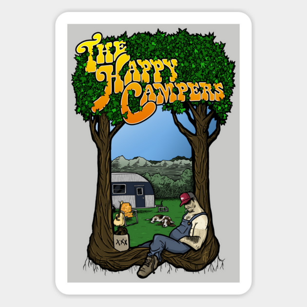 The Happy Campers - Color Lazy Day Sticker by rt-shirts