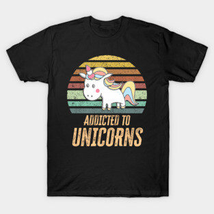 ✪ Addicted to Unicorns ✪ Awesome Cute Unicorn gift for kids, toddlers, and babies ✪ Retro Style T-Shirt