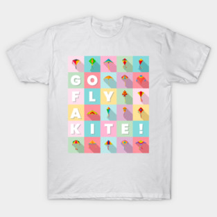 Go fly a kite! Kite Flying Colorful Pastel Design T-Shirt