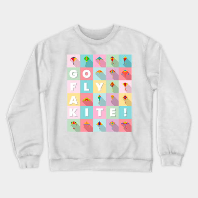 Go fly a kite! Kite Flying Colorful Pastel Design Crewneck Sweatshirt by creative