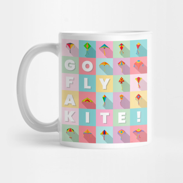 Go fly a kite! Kite Flying Colorful Pastel Design by creative