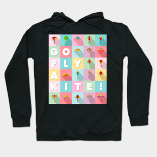 Go fly a kite! Kite Flying Colorful Pastel Design Hoodie
