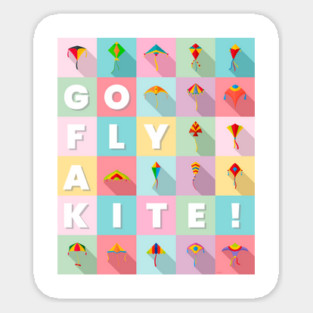 Go fly a kite! Kite Flying Colorful Pastel Design Magnet