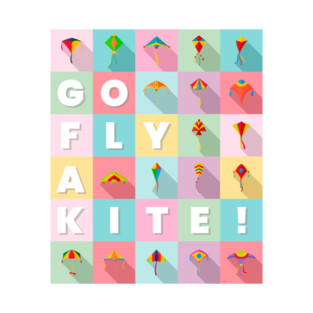 Go fly a kite! Kite Flying Colorful Pastel Design T-Shirt