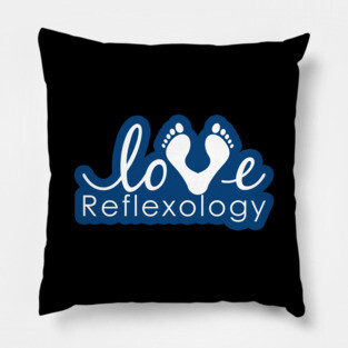 Love Reflexology - BACK of shirt placement (Blue outline) Pillow
