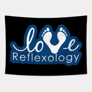 Love Reflexology - BACK of shirt placement (Blue outline) Tapestry