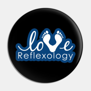 Love Reflexology - BACK of shirt placement (Blue outline) Pin