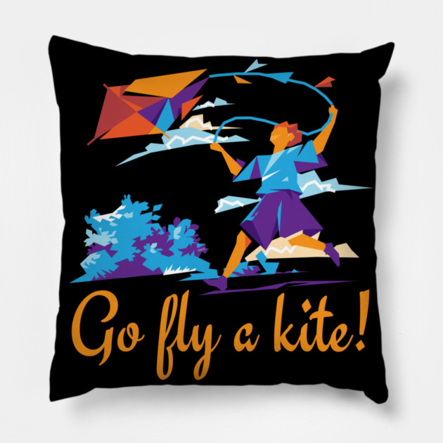 Go fly a kite! Kite Flying Design Pillow by creative