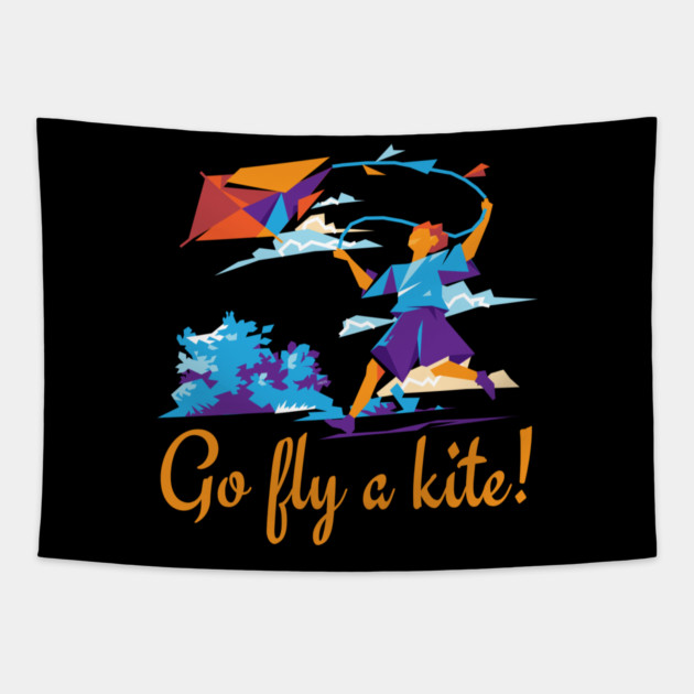 Go fly a kite! Kite Flying Design Tapestry by creative