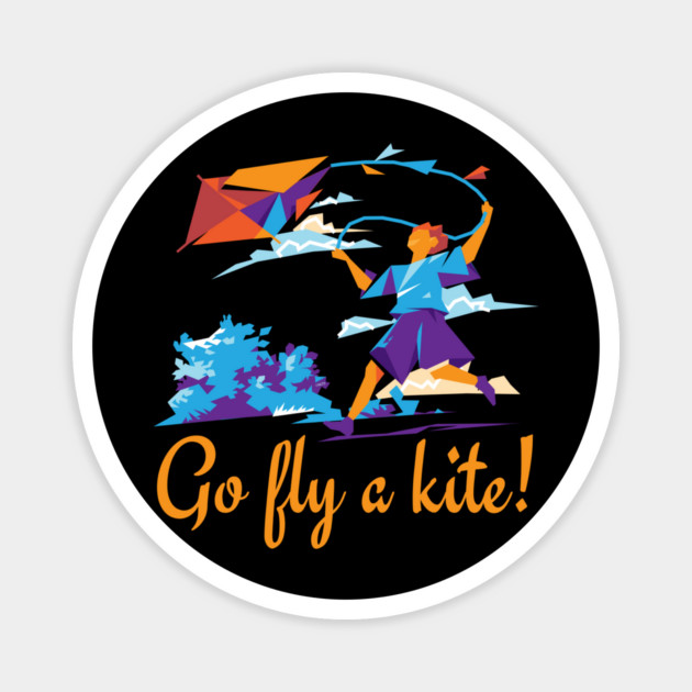 Go fly a kite! Kite Flying Design Magnet by creative