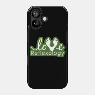Love Reflexology - BACK of shirt placement (Dark green outline) Phone Case