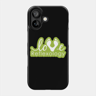 Love Reflexology - BACK of shirt placement (light green outline) Phone Case