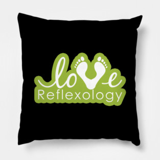 Love Reflexology - BACK of shirt placement (light green outline) Pillow