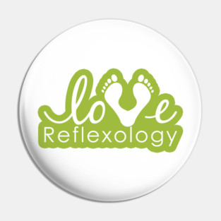 Love Reflexology - BACK of shirt placement (light green outline) Pin