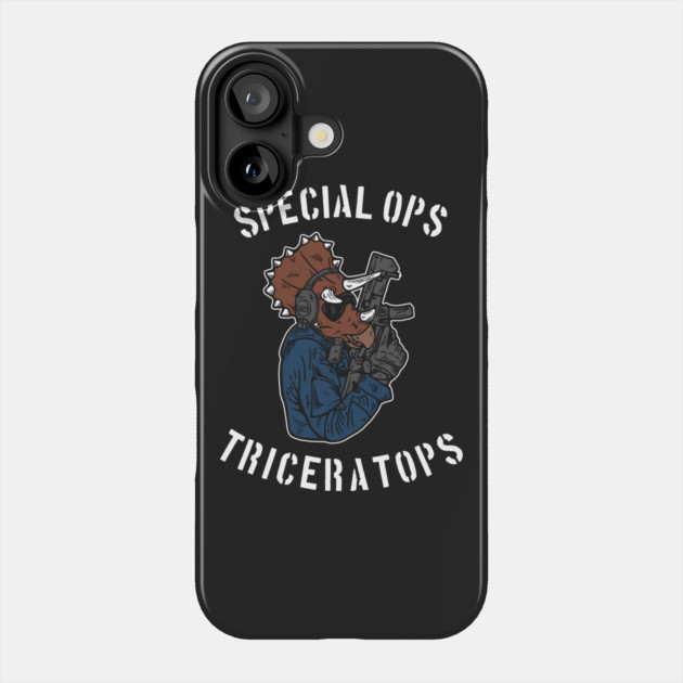 Special Ops Triceratops Phone Case by dumbshirts
