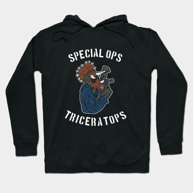 Special Ops Triceratops Hoodie by dumbshirts
