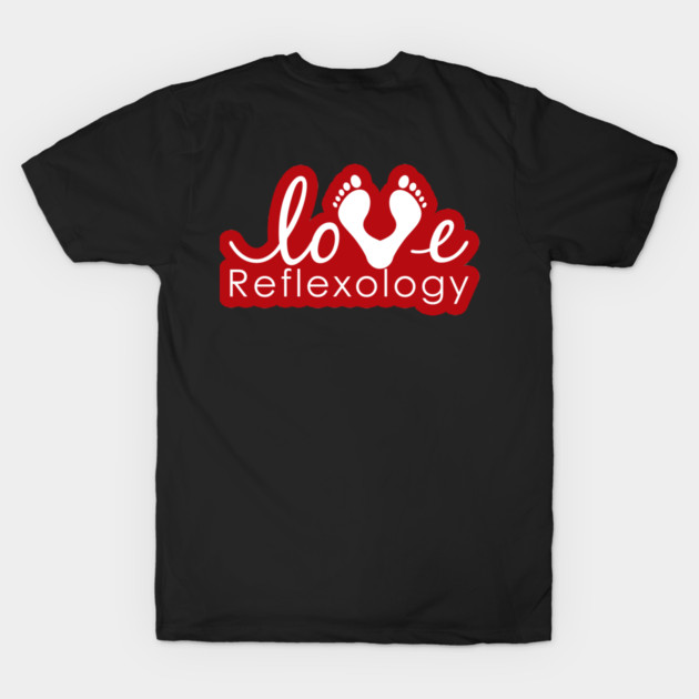 Love Reflexology - BACK of shirt placement (Red outline) by Balanceandharmonyforreflexologists