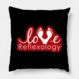 Love Reflexology - BACK of shirt placement (Red outline) Pillow
