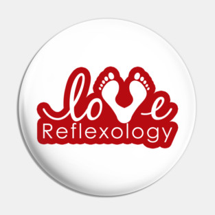 Love Reflexology - BACK of shirt placement (Red outline) Pin