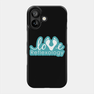 Love Reflexology - BACK of shirt placement (Teal outline) Phone Case